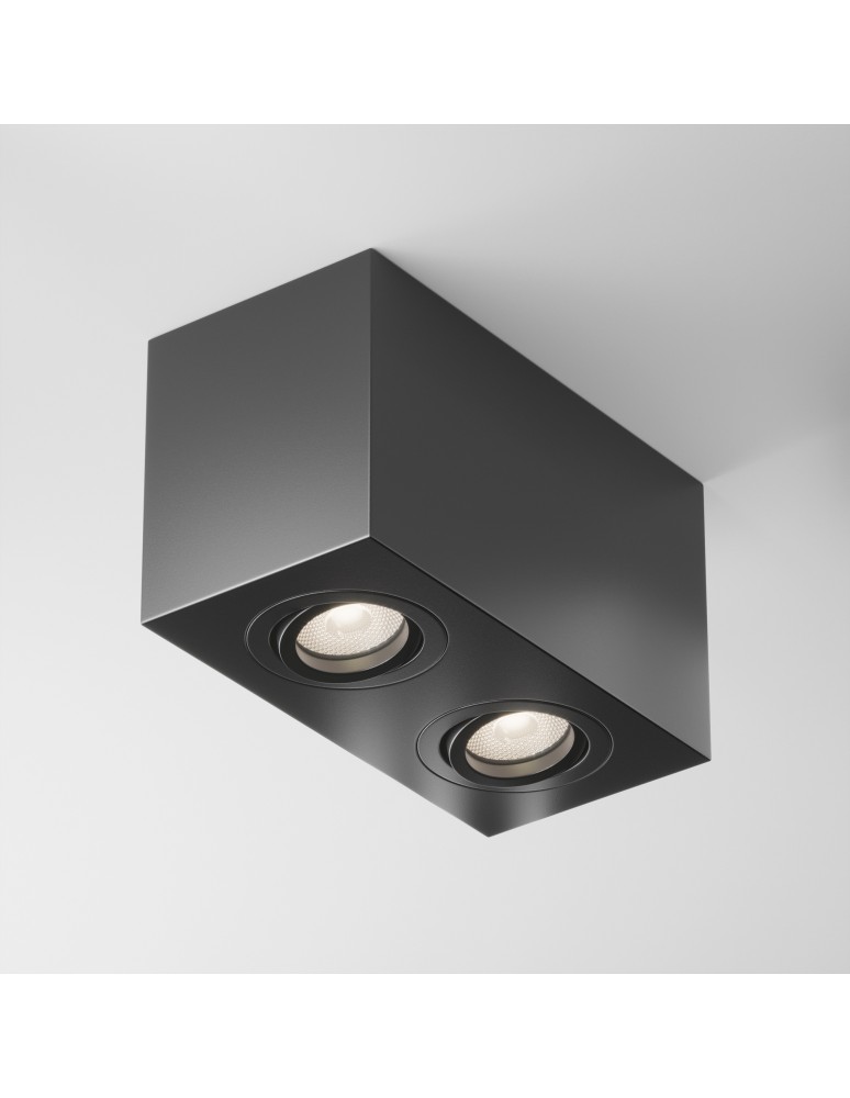 Square ceiling luminaires - Maytoni Atom Ceiling Lamp 2xGU10 50W Black C017CL-02B - product kolory-swiatla.pl 5