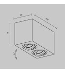 Square ceiling luminaires - Maytoni Atom Ceiling Lamp 2xGU10 50W Black C017CL-02B - product 6