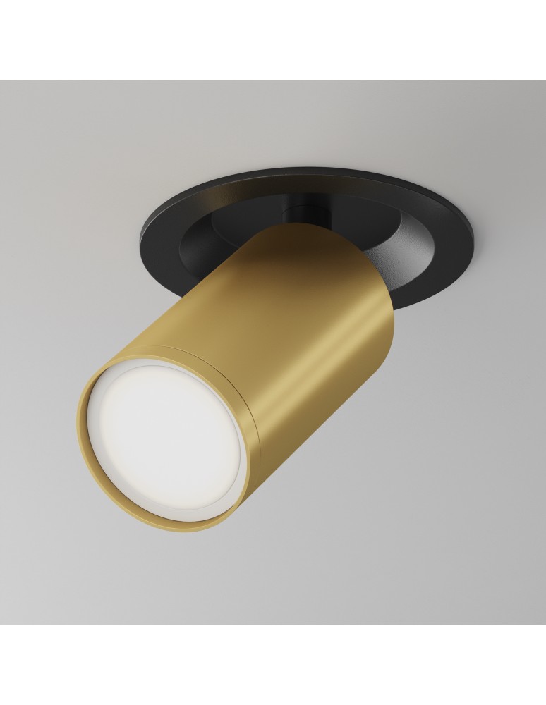 Recessed ceiling spotlights - Maytoni FOCUS S Ceiling Lamp 1xGU10 10W Black, Gold Matte C048CL-U-1BMG. - product kolory-swiatla.pl 3
