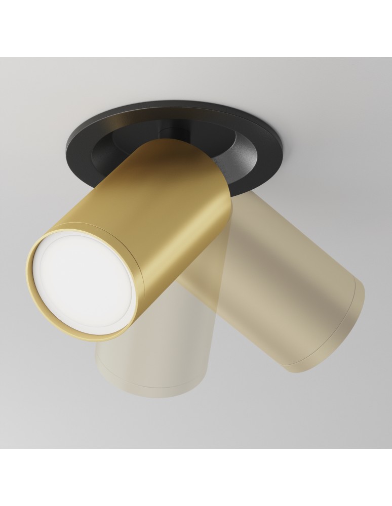 Recessed ceiling spotlights - Maytoni FOCUS S Ceiling Lamp 1xGU10 10W Black, Gold Matte C048CL-U-1BMG. - product kolory-swiatla.pl 5