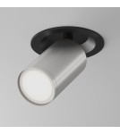 Recessed ceiling spotlights - Maytoni FOCUS S Ceiling Lamp 1xGU10 10W Black, Silver Matte C048CL-U-1BS. - product 1