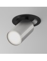 Maytoni FOCUS S Ceiling Lamp 1xGU10 10W Black, Silver Matte C048CL-U-1BS.