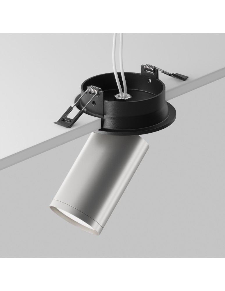 Recessed ceiling spotlights - Maytoni FOCUS S Ceiling Lamp 1xGU10 10W Black, Silver Matte C048CL-U-1BS. - product kolory-swiatla.pl 4