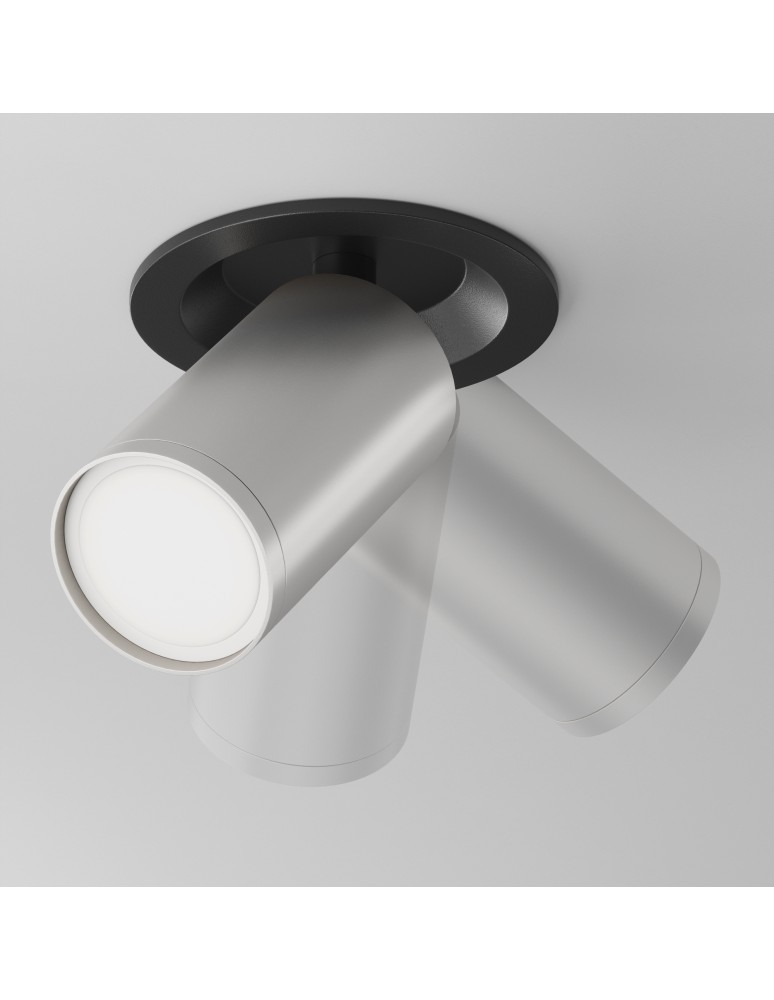 Recessed ceiling spotlights - Maytoni FOCUS S Ceiling Lamp 1xGU10 10W Black, Silver Matte C048CL-U-1BS. - product kolory-swiatla.pl 5