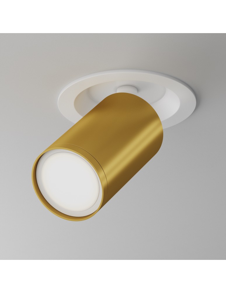 Recessed ceiling spotlights - Maytoni FOCUS S Ceiling Lamp 1xGU10 10W White, Gold Matte C048CL-U-1WMG. - product kolory-swiatla.pl 3