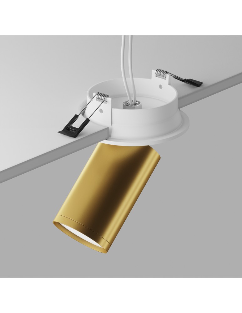 Recessed ceiling spotlights - Maytoni FOCUS S Ceiling Lamp 1xGU10 10W White, Gold Matte C048CL-U-1WMG. - product kolory-swiatla.pl 4