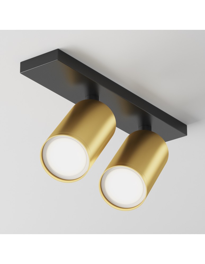 Adjustable ceiling lamps - spots - Maytoni FOCUS S Ceiling Lamp 2xGU10 10W Black, Gold Matte C051CL-U-02BMG - product kolory-swiatla.pl 3