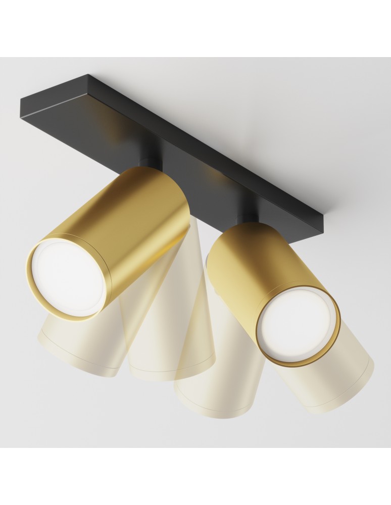 Adjustable ceiling lamps - spots - Maytoni FOCUS S Ceiling Lamp 2xGU10 10W Black, Gold Matte C051CL-U-02BMG - product kolory-swiatla.pl 4