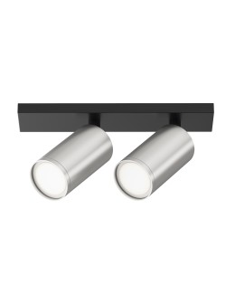 Maytoni FOCUS S Ceiling Lamp 2xGU10 10W Black, Silver Matte C051CL-U-02BS