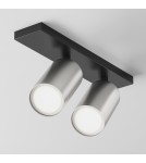 Adjustable ceiling lamps - spots - Maytoni FOCUS S Ceiling Lamp 2xGU10 10W Black, Silver Matte C051CL-U-02BS - product 3