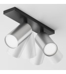 Adjustable ceiling lamps - spots - Maytoni FOCUS S Ceiling Lamp 2xGU10 10W Black, Silver Matte C051CL-U-02BS - product 4