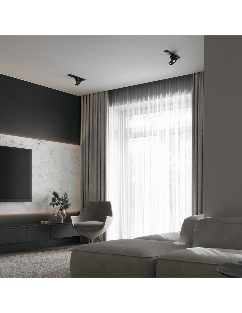 Adjustable ceiling lamps - spots - Maytoni FOCUS S Ceiling Lamp 2xGU10 10W Black C051CL-U-2B. - product kolory-swiatla.pl 2