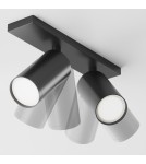 Adjustable ceiling lamps - spots - Maytoni FOCUS S Ceiling Lamp 2xGU10 10W Black C051CL-U-2B. - product 5