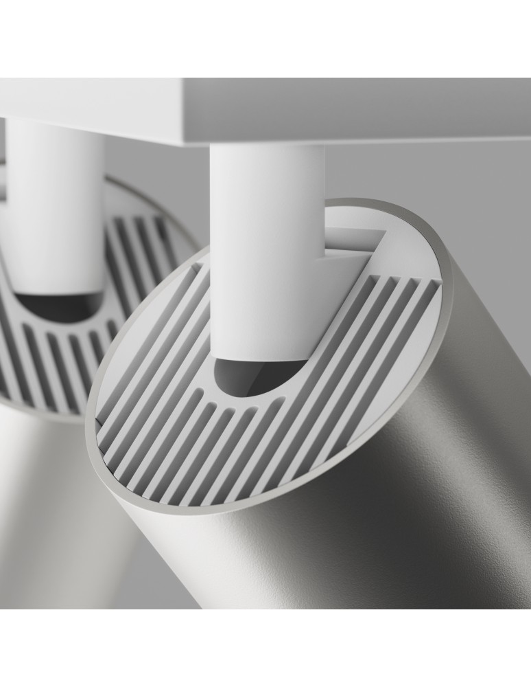 Adjustable ceiling lamps - spots - Maytoni FOCUS S Ceiling Lamp 2xGU10 10W White, Silver Matte C051CL-U-2WS - product kolory-swiatla.pl 3