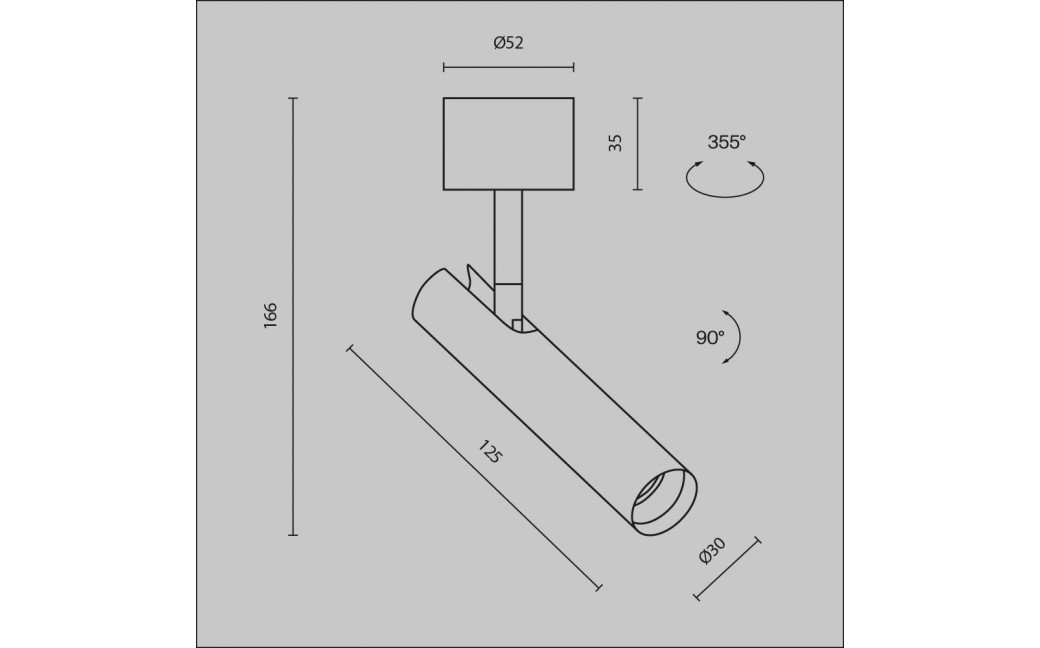 Maytoni Focus T Lampa Sufitowa LED 6W 290lm 3000K Biały C141CL-L125-6W3K-W