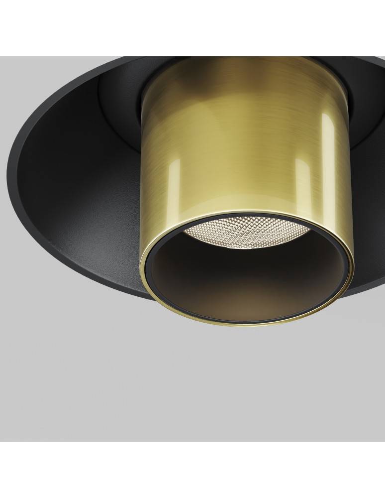 Recessed ceiling spotlights - Maytoni Focus T LED Flush Mounted Spotlight 7W 460lm 3000K Black and brass C140TRS-L200-7W3K-BBS - product kolory-swiatla.pl 2