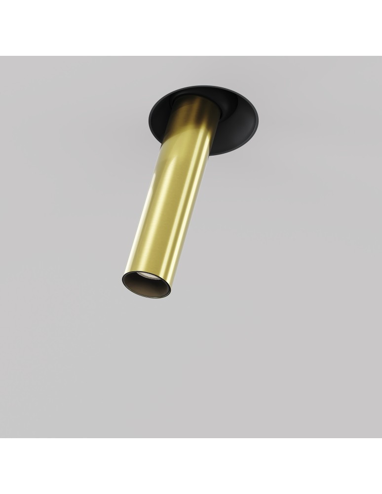 Recessed ceiling spotlights - Maytoni Focus T LED Flush Mounted Spotlight 7W 460lm 3000K Black and brass C140TRS-L200-7W3K-BBS - product kolory-swiatla.pl 4