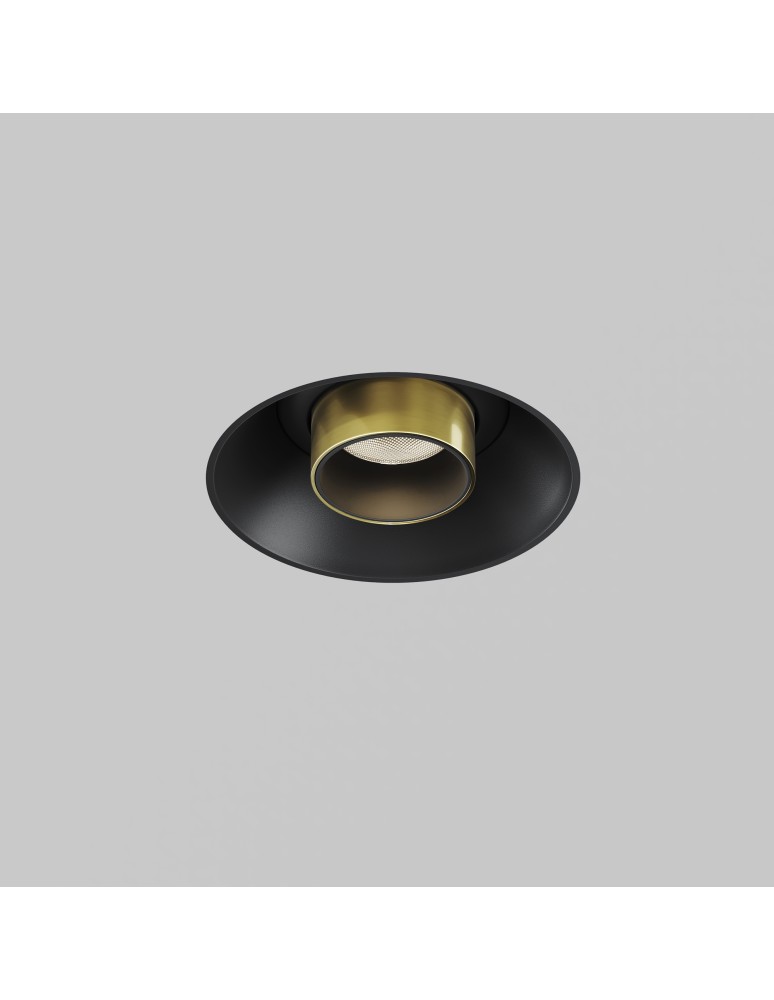Recessed ceiling spotlights - Maytoni Focus T LED Flush Mounted Spotlight 7W 460lm 3000K Black and brass C140TRS-L300-7W3K-BBS - product kolory-swiatla.pl 3