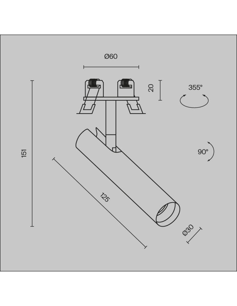 Recessed ceiling spotlights - Maytoni Focus T LED Flush Mounted Spotlight 6W 270lm 3000K Black C141RS-L125-6W3K-B. - product kolory-swiatla.pl 8
