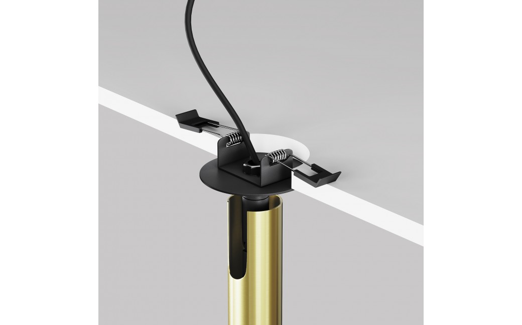 Maytoni Focus T Reflektor Podtynkowy LED 6W 280lm 3000K Black and brass C141RS-L125-6W3K-BBS