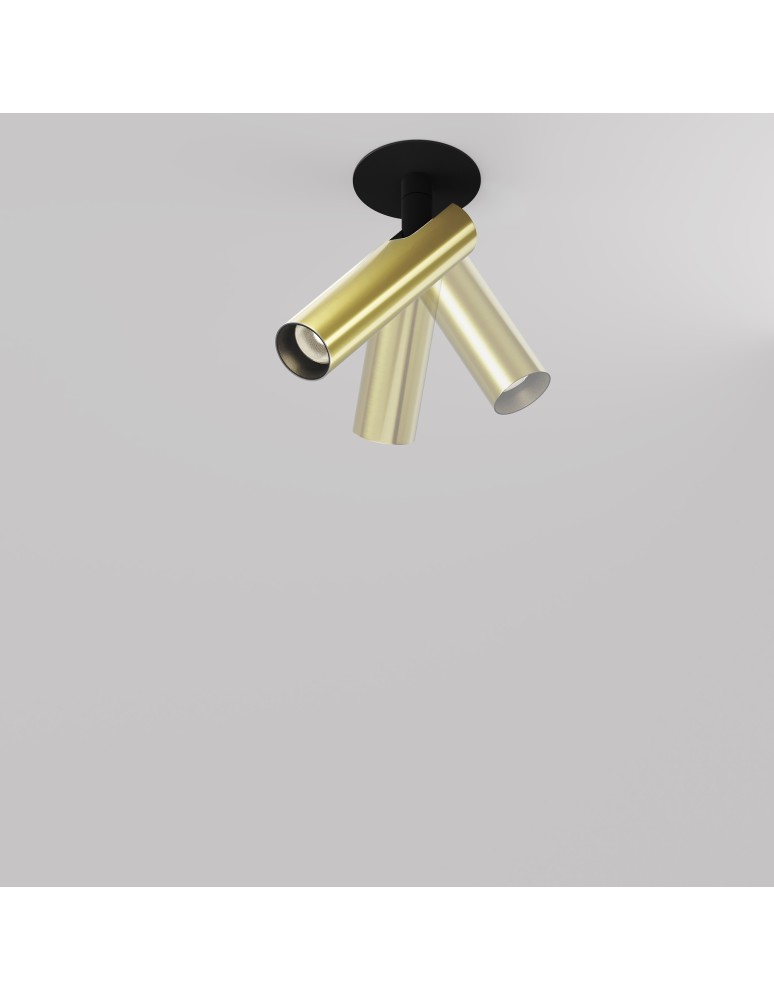 Recessed ceiling spotlights - Maytoni Focus T LED Flush Mounted Spotlight 6W 280lm 3000K Black and brass C141RS-L125-6W3K-BBS - product kolory-swiatla.pl 6