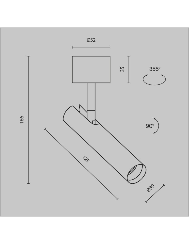 Adjustable ceiling lamps - spots - Maytoni Focus T LED Ceiling Lamp 6W 280lm 3000K Black C141CL-L125-6W3K-B. - product kolory-swiatla.pl 6