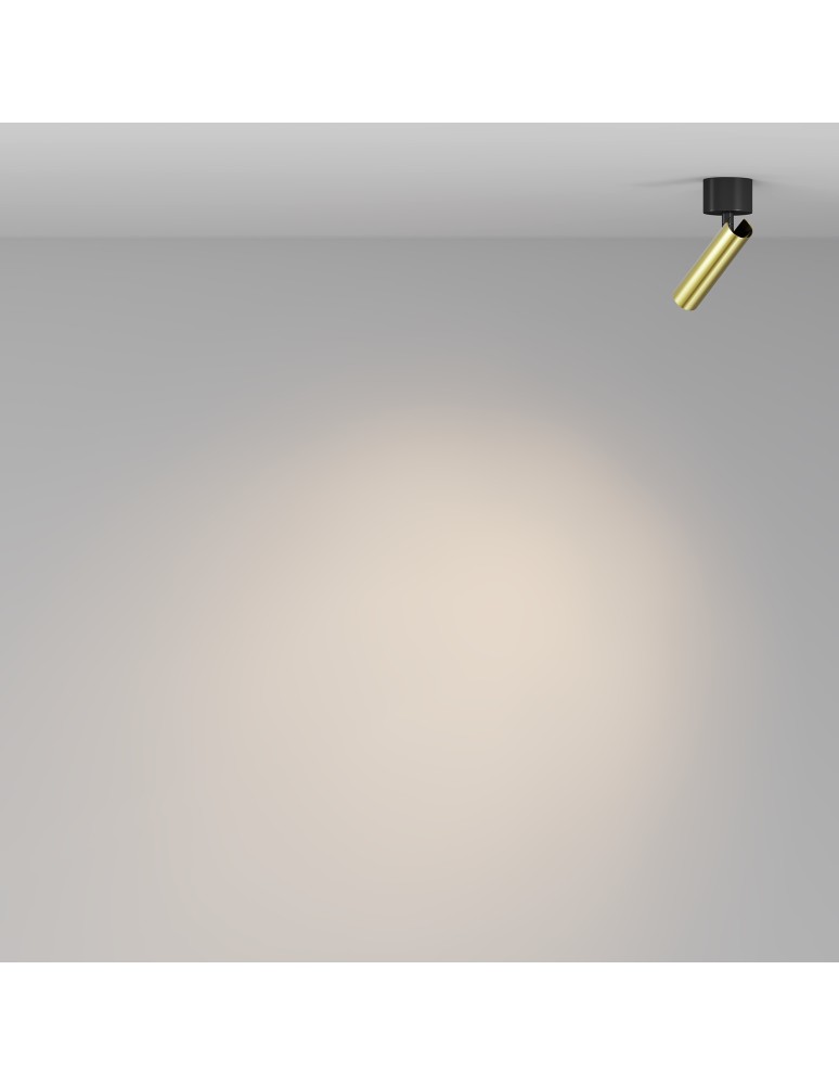 Adjustable ceiling lamps - spots - Maytoni Focus T LED 6W 290lm 3000K Black and brass ceiling lamp C141CL-L125-6W3K-BBS - product kolory-swiatla.pl 3