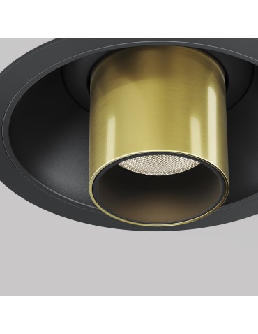 Maytoni Focus T Reflektor Podtynkowy LED 7W 460lm 3000K Black and brass C140RS-L200-7W3K-BBS - produkt 2