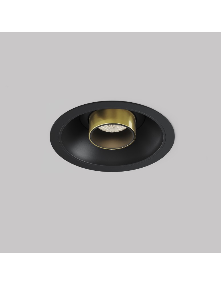 Recessed ceiling spotlights - Maytoni Focus T LED Flush Mounted Spotlight 7W 460lm 3000K Black and brass C140RS-L200-7W3K-BBS - product kolory-swiatla.pl 3