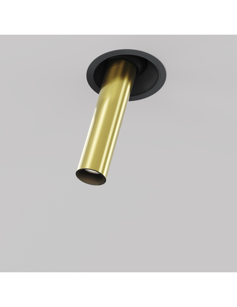 Recessed ceiling spotlights - Maytoni Focus T LED Flush Mounted Spotlight 7W 460lm 3000K Black and brass C140RS-L200-7W3K-BBS - product kolory-swiatla.pl 4