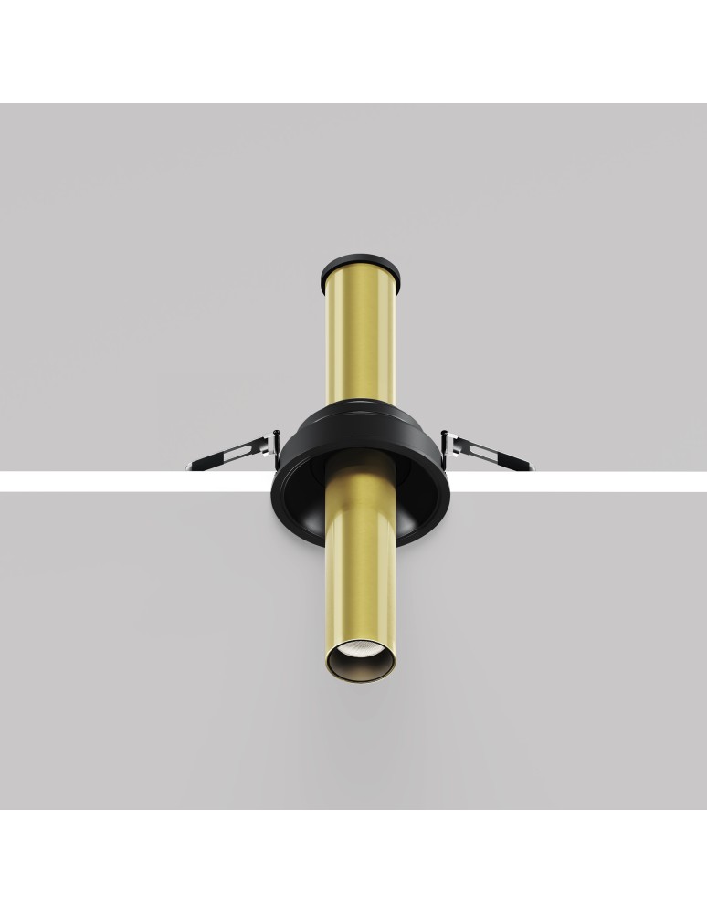 Recessed ceiling spotlights - Maytoni Focus T LED Flush Mounted Spotlight 7W 460lm 3000K Black and brass C140RS-L200-7W3K-BBS - product kolory-swiatla.pl 7