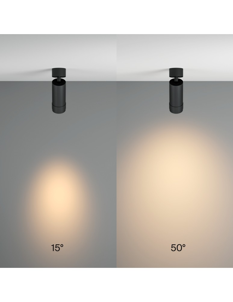 Adjustable ceiling lamps - spots - Maytoni Focus Zoom LED Ceiling Lamp 12W 790lm 3000K Black C055CL-L12W3K-Z-B. - product kolory-swiatla.pl 4