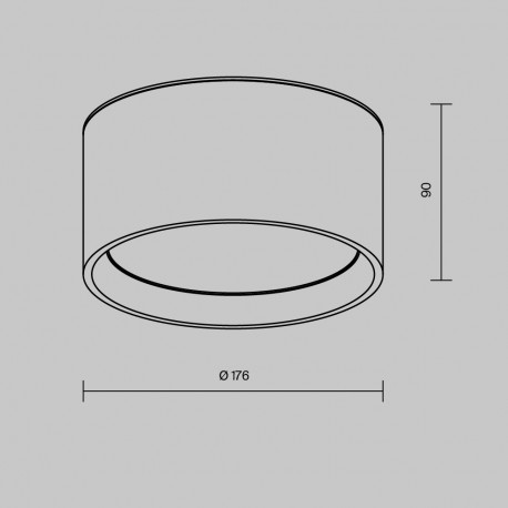 Maytoni Hydra Lampa Sufitowa LED 15W 1390lm 3000K IP44 Black C090CL-15W3K-B