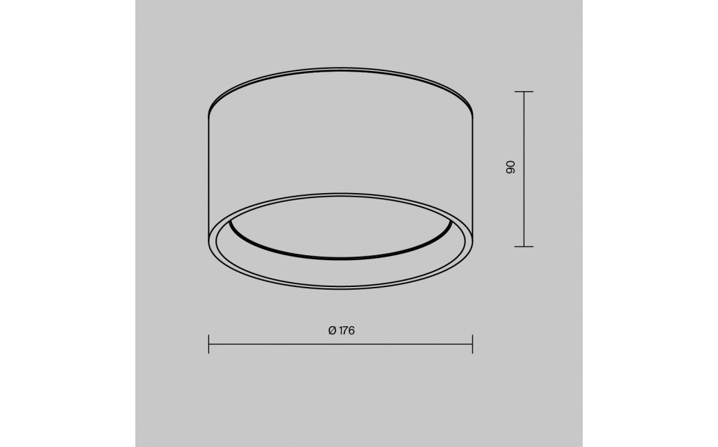 Maytoni Hydra Lampa Sufitowa LED 15W 1390lm 3000K IP44 Black C090CL-15W3K-B