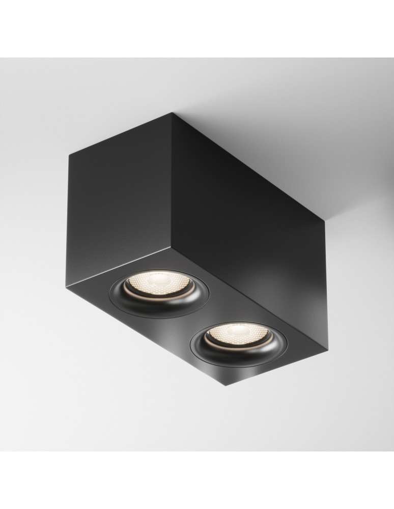 Square ceiling luminaires - Maytoni Slim Ceiling Lamp 2xGU10 50W Black C013CL-02B. - product kolory-swiatla.pl 4