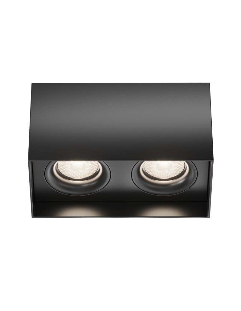 Square ceiling luminaires - Maytoni Slim Ceiling Lamp 2xGU10 50W Black C015CL-02B. - product kolory-swiatla.pl 2