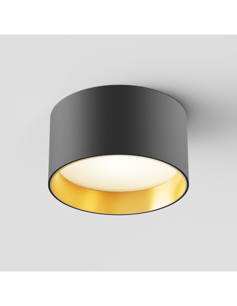 LED ceiling luminaires - Maytoni Vega LED Ceiling Lamp 12W 890lm 3000K Black, Gold Matte C089CL-12W3K-BMG - product kolory-swiatla.pl 4