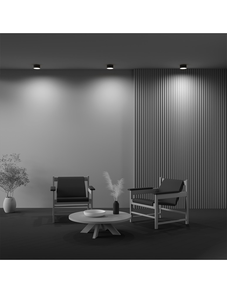 LED ceiling luminaires - Maytoni Zon LED Ceiling Lamp 12W 560lm 3000K Black C032CL-12W3K-RD-B. - product kolory-swiatla.pl 6
