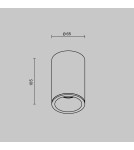 Hermetic ceiling luminaires - Maytoni Zoom Ceiling Lamp 1xGU10 50W IP65 Black C029CL-01-S-B - product 6