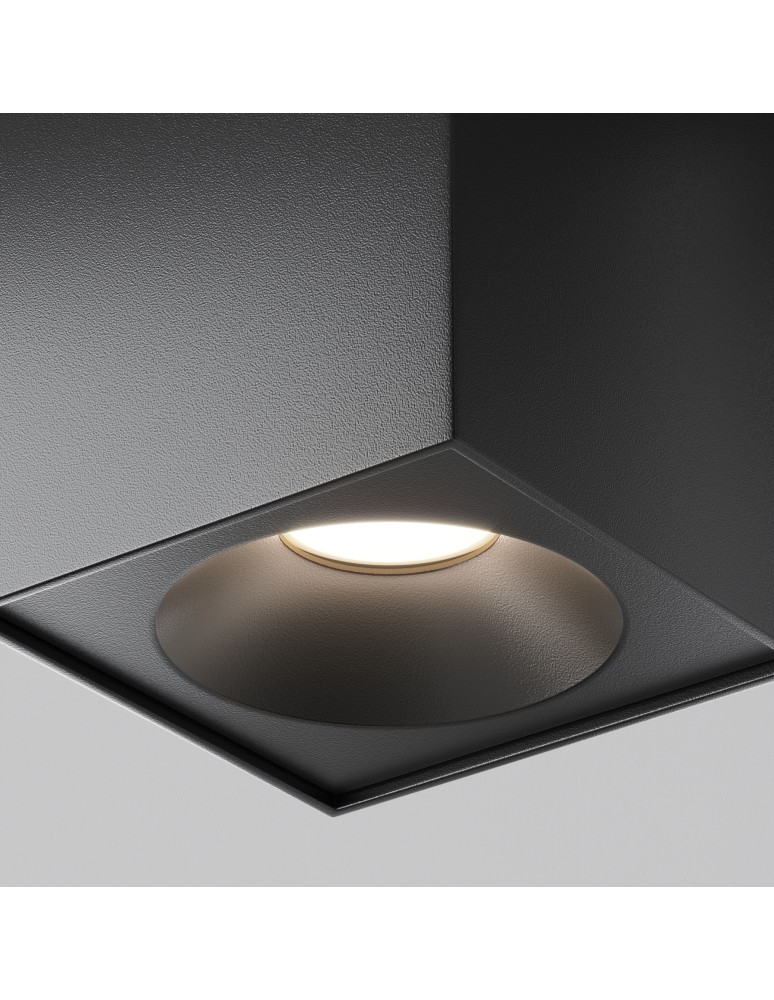 Square ceiling luminaires - Maytoni Zoom Ceiling Lamp 1xGU10 50W IP65 Black C030CL-01B. - product kolory-swiatla.pl 3