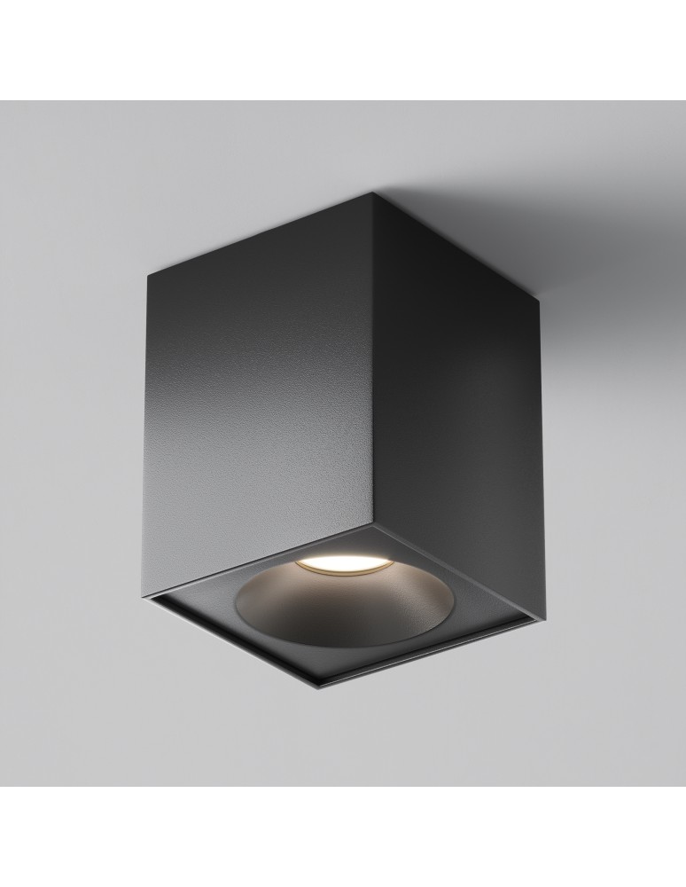 Square ceiling luminaires - Maytoni Zoom Ceiling Lamp 1xGU10 50W IP65 Black C030CL-01B. - product kolory-swiatla.pl 5
