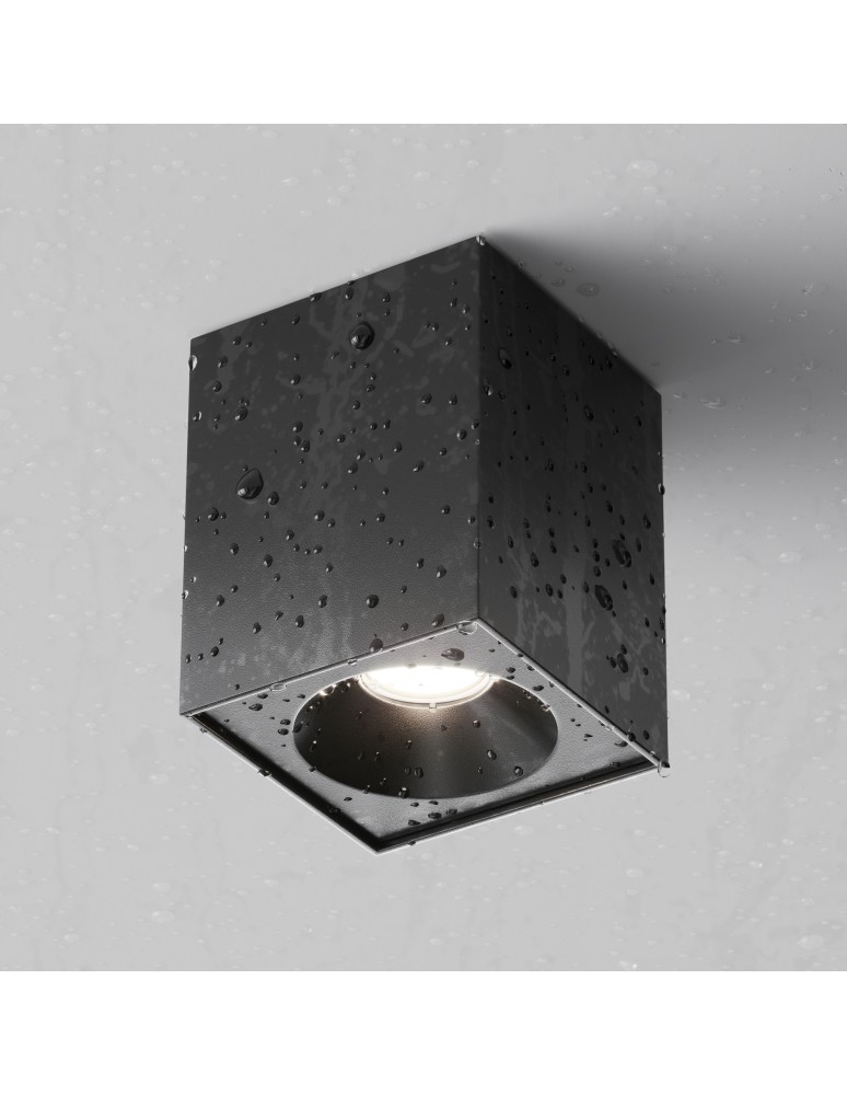 Square ceiling luminaires - Maytoni Zoom Ceiling Lamp 1xGU10 50W IP65 Black C030CL-01B. - product kolory-swiatla.pl 6