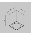 Square ceiling luminaires - Maytoni Zoom Ceiling Lamp 1xGU10 50W IP65 Black C030CL-01B. - product 7
