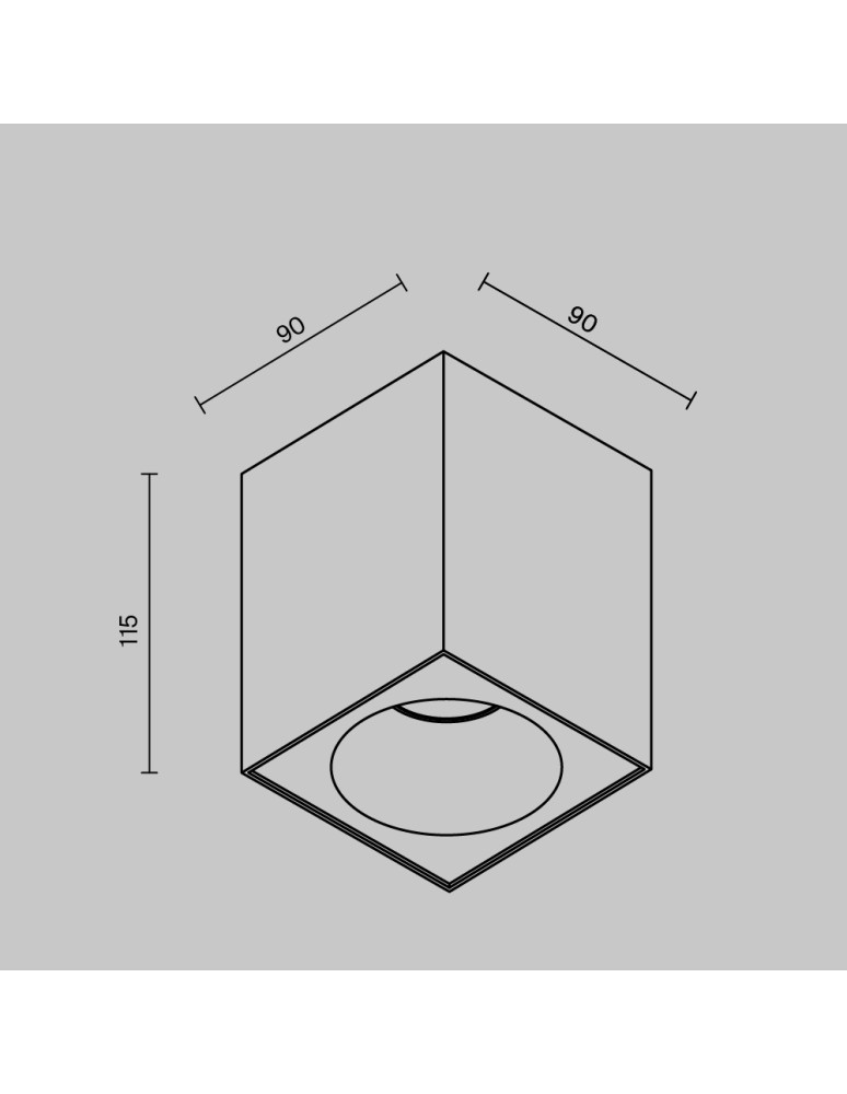 Square ceiling luminaires - Maytoni Zoom Ceiling Lamp 1xGU10 50W IP65 Black C030CL-01B. - product kolory-swiatla.pl 7