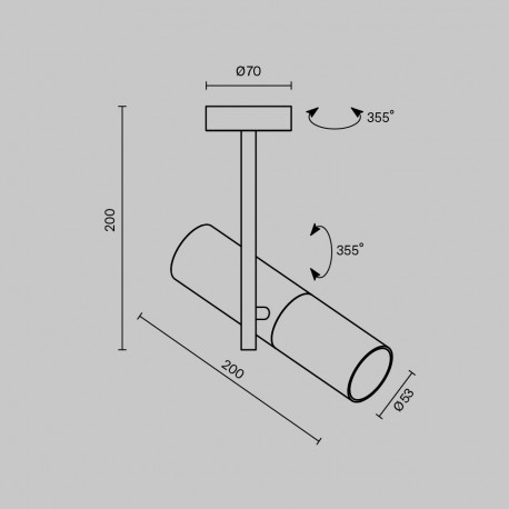 Maytoni Elti Lampa Sufitowa 1xGU10 50W Czarny, Złoty C020CL-01GB