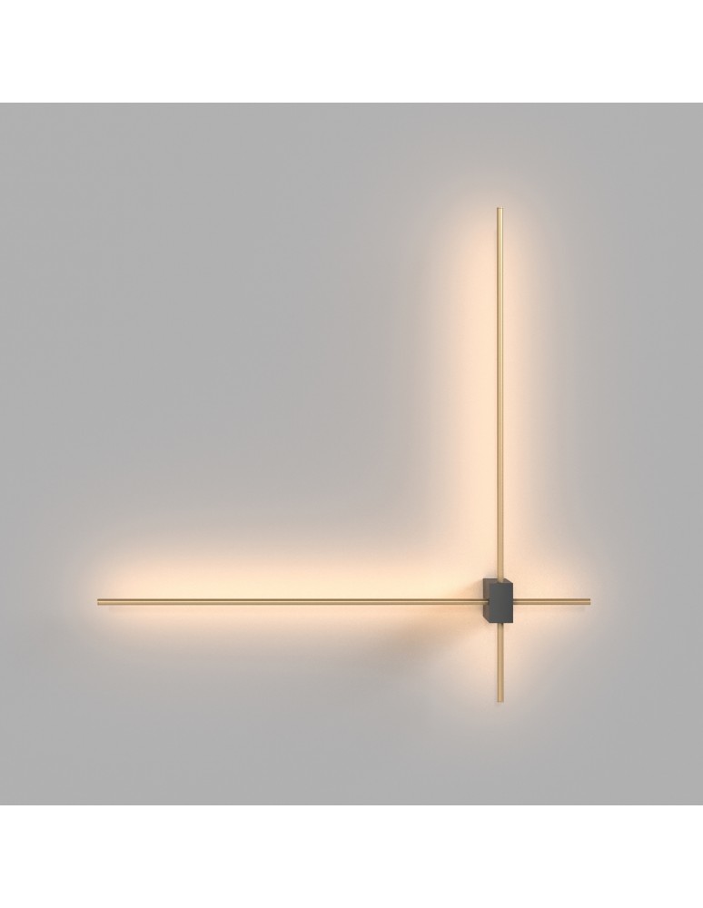 Maytoni Pars Kinkiet/Ścienna LED 12W 1050lm 3000K Czarny, Złoty C070WL-L12GB3K