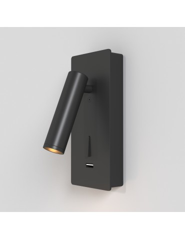 Maytoni Mirax Wall lamp/wall switch with LED reading switch 3W 200lm 3000K Black C041WL-L3B3K