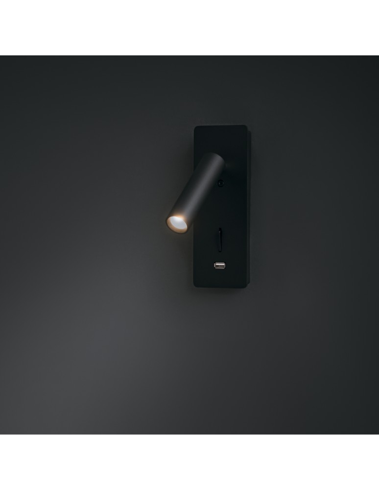 Wall lamps - Maytoni Mirax Wall lamp/wall switch with LED reading switch 3W 200lm 3000K Black C041WL-L3B3K - product kolory-swiatla.pl 2