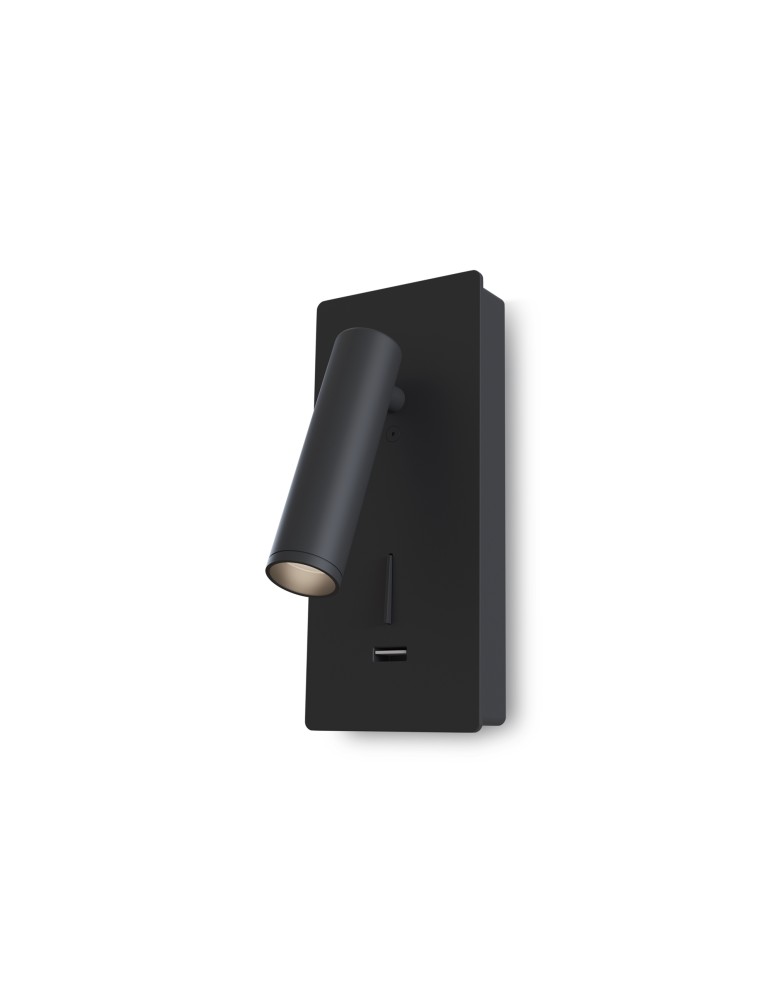 Wall lamps - Maytoni Mirax Wall lamp/wall switch with LED reading switch 3W 200lm 3000K Black C041WL-L3B3K - product kolory-swiatla.pl 3