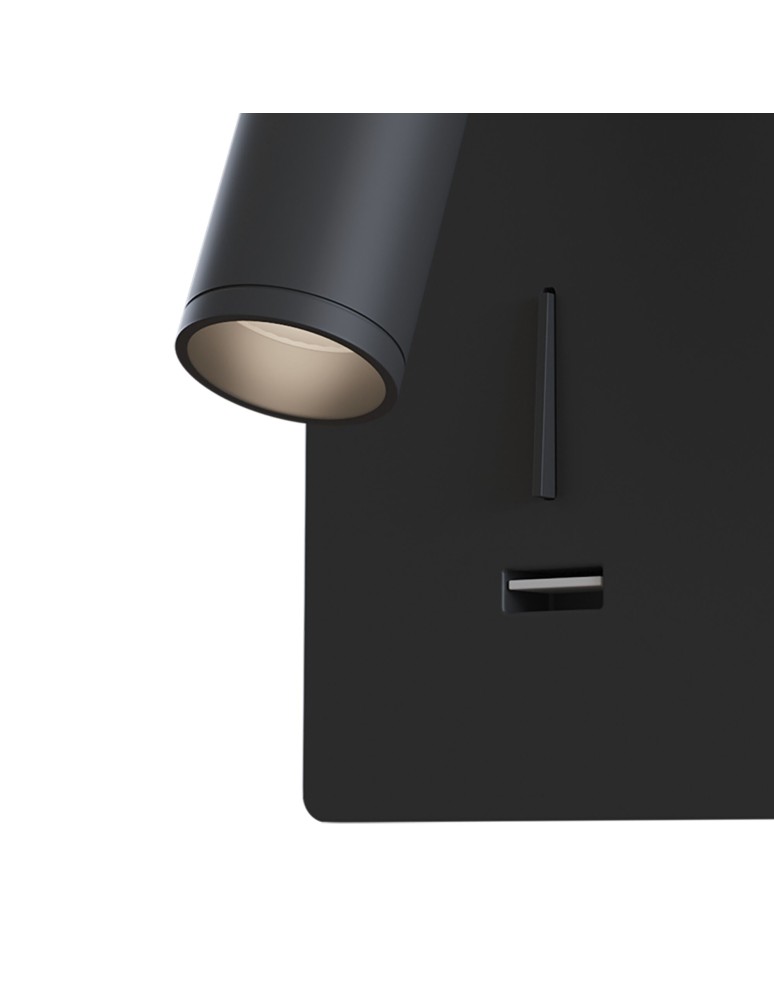 Wall lamps - Maytoni Mirax Wall lamp/wall switch with LED reading switch 3W 200lm 3000K Black C041WL-L3B3K - product kolory-swiatla.pl 5